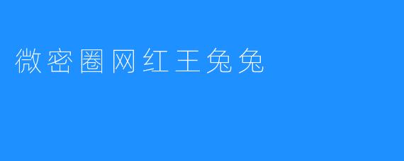 微密圈网红王兔兔