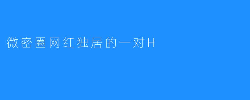 微密圈网红独居的一对H