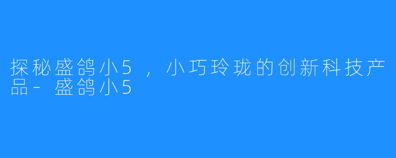 探秘盛鸽小5,小巧玲珑的创新科技产品-盛鸽小5