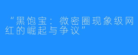 “黑饱宝:微密圈现象级网红的崛起与争议”