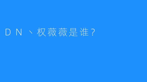 DN丶权薇薇是谁？