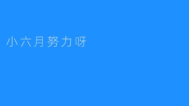 小六月努力呀