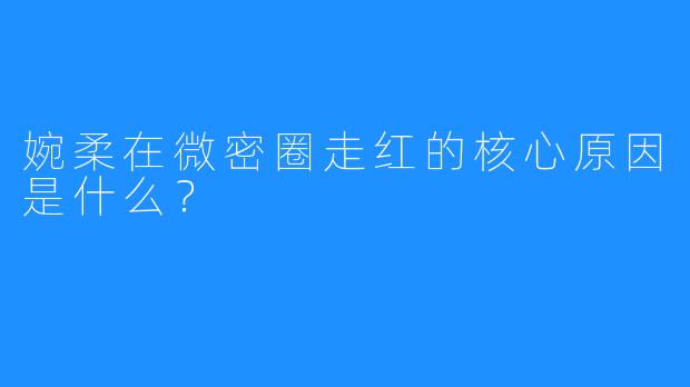 婉柔在微密圈走红的核心原因是什么?